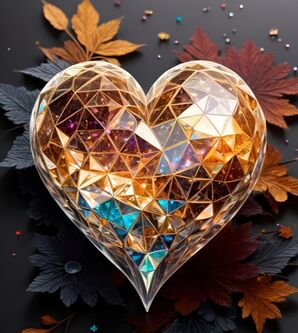 Crystal Heart on leaves
